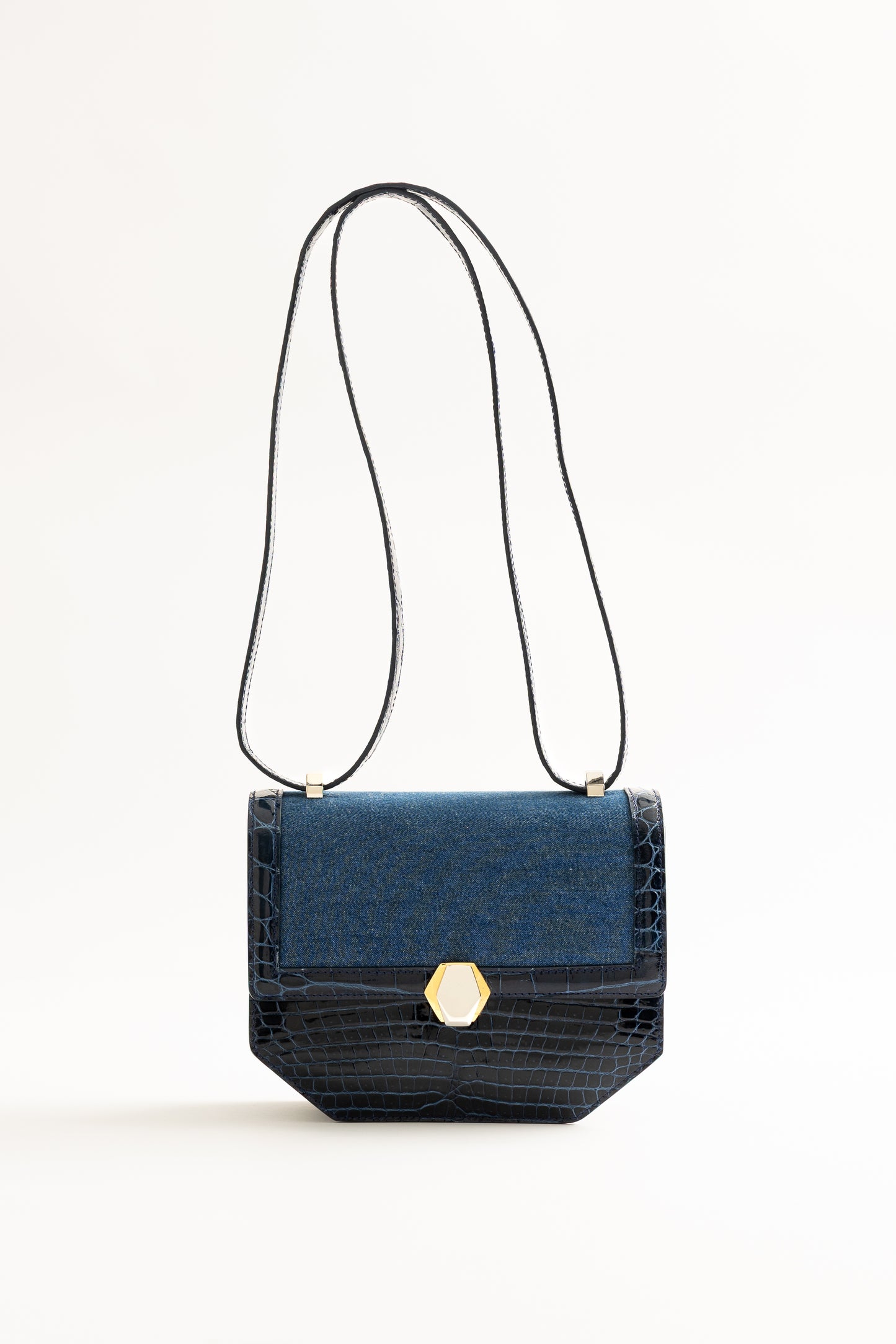 Le Frou Presse Shoulder Closed Bag - Denim