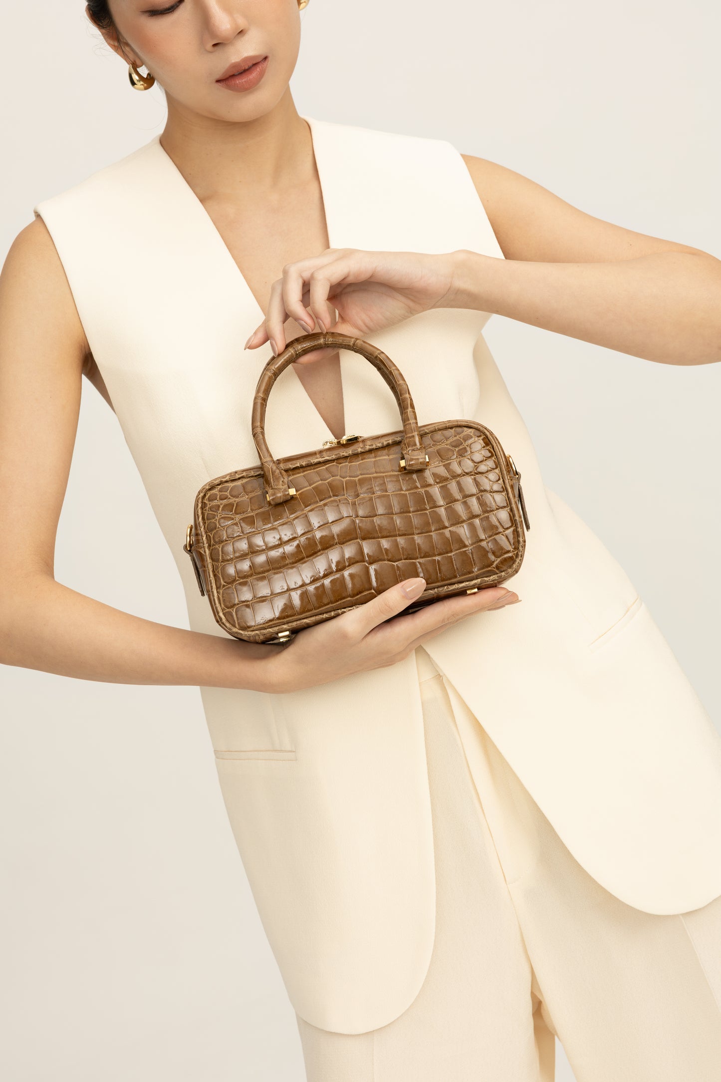 Le Frou Bowler Loom Bag - Crocodile