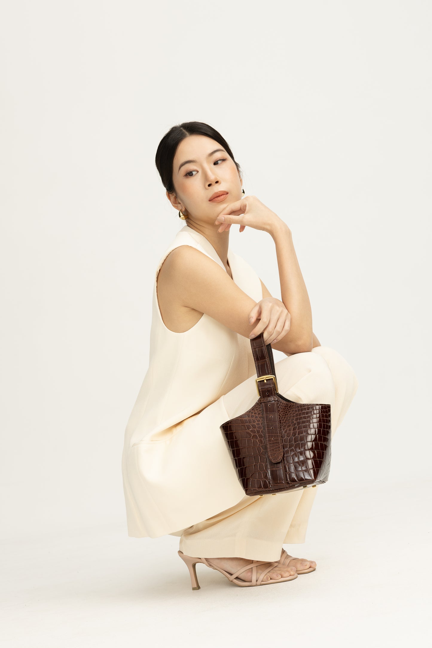 Le Frou Bucket Ewa Bag - Crocodile