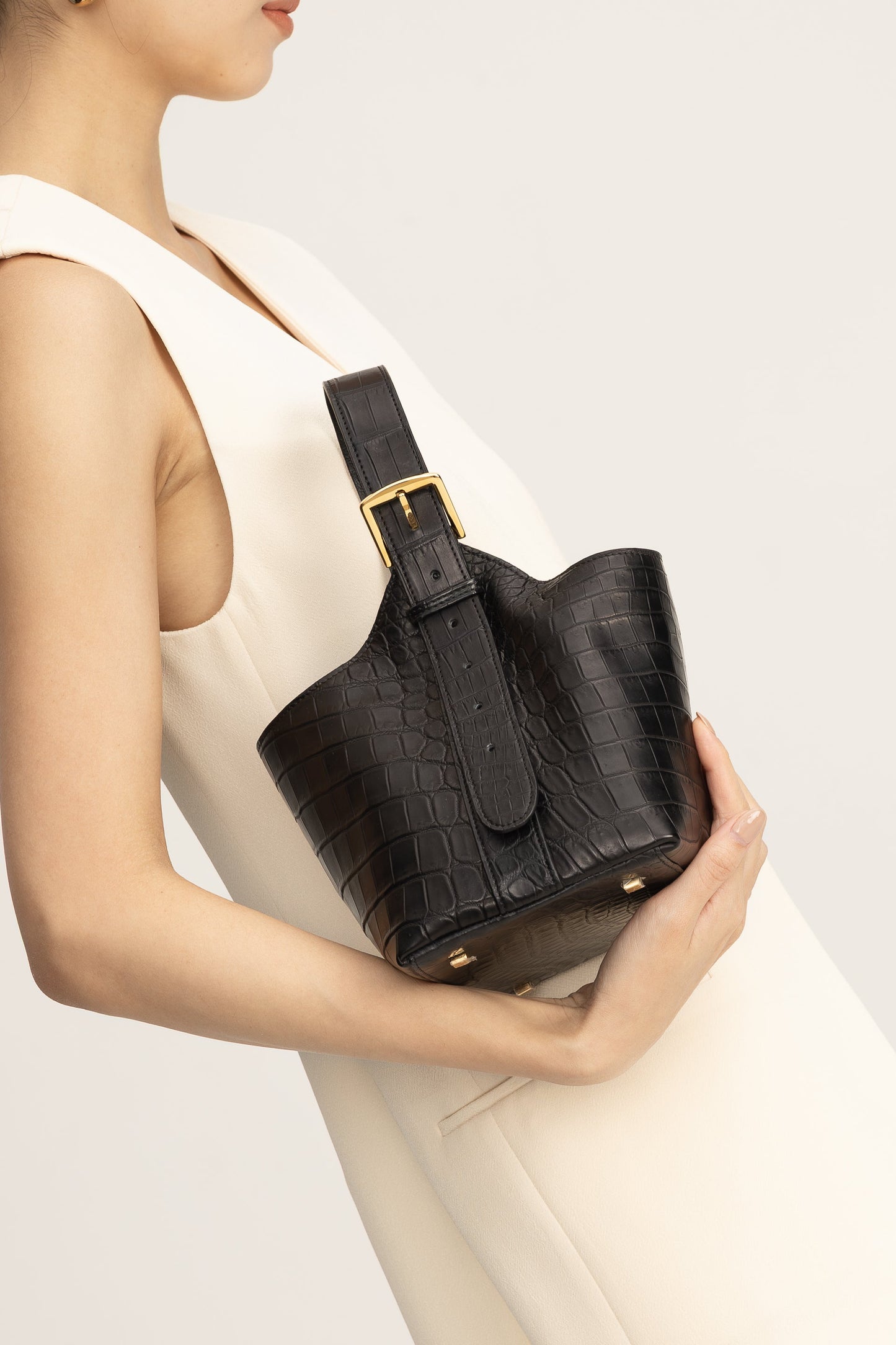 Le Frou Bucket Ewa Bag - Crocodile