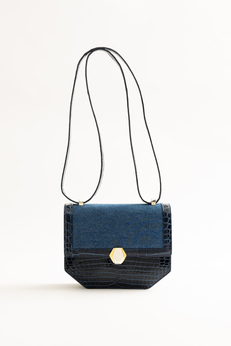 Le Frou Presse Shoulder Closed Bag - Denim