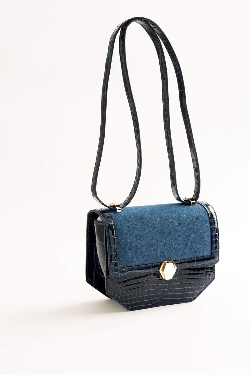 Le Frou Presse Shoulder Closed Bag - Denim