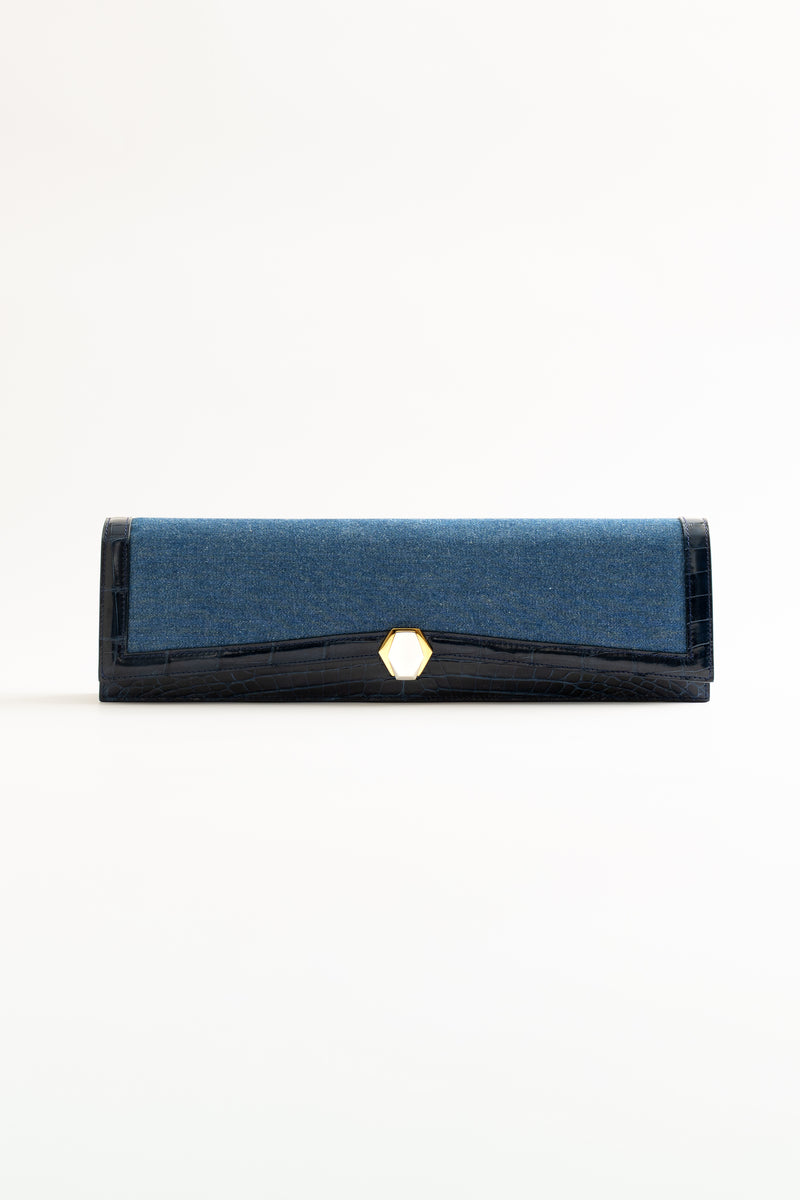 Le Frou Tres Extra Extra Long Clutch - Denim