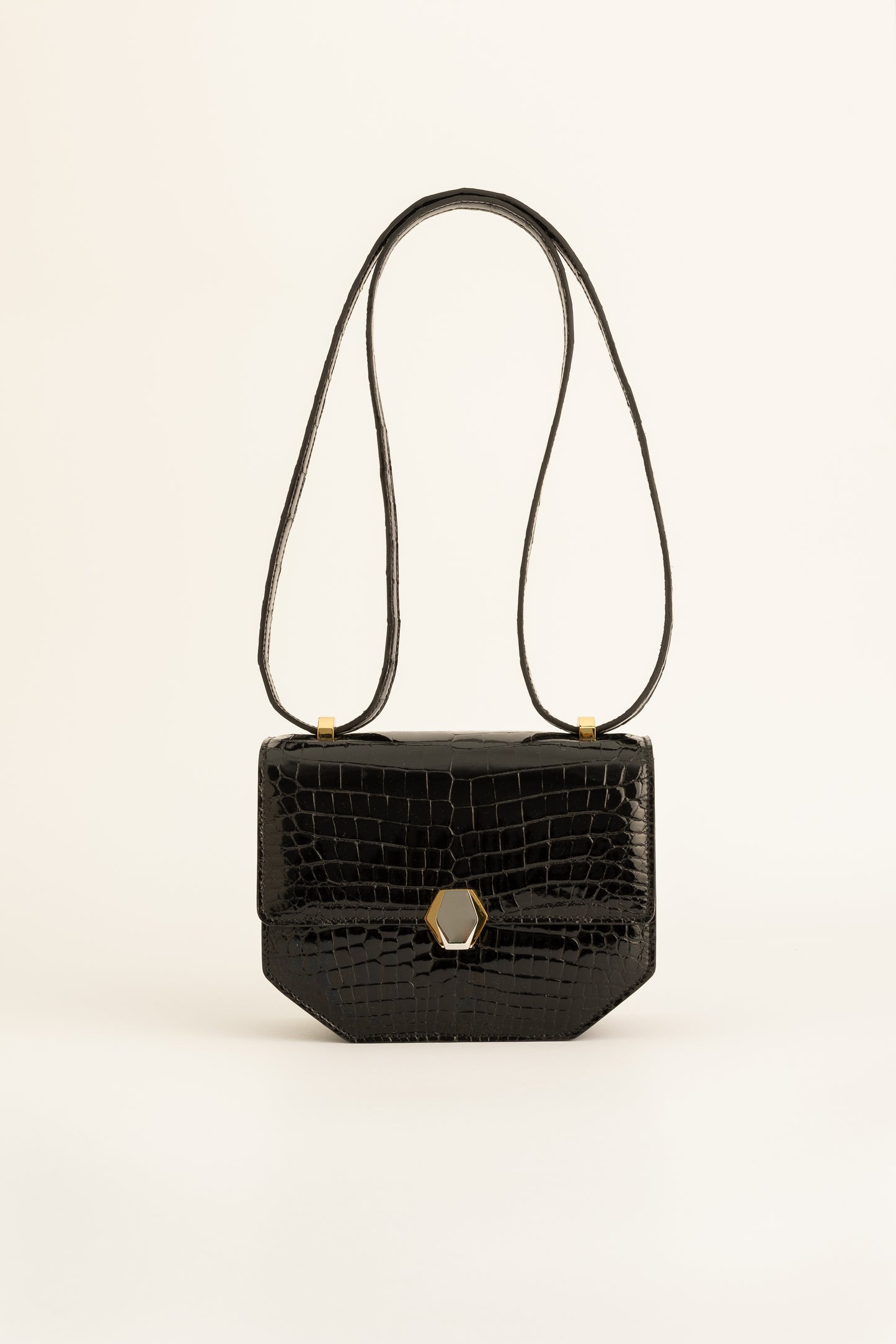Le Frou Presse Shoulder Closed Bag - Crocodile