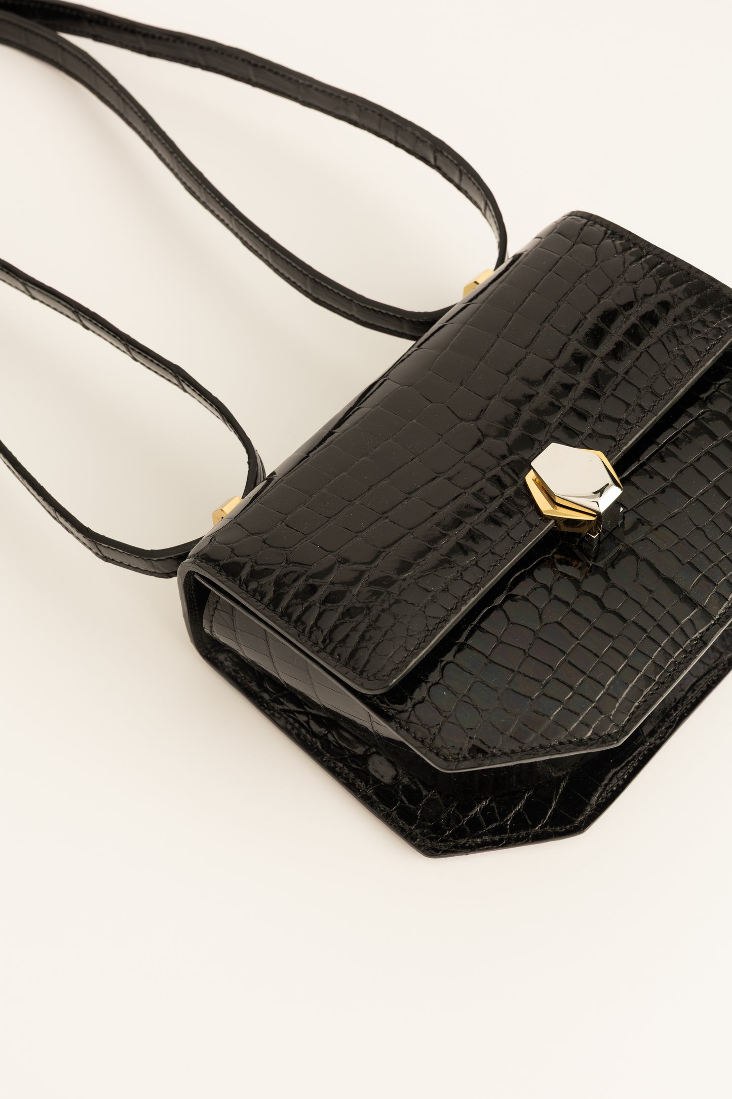 Le Frou Presse Shoulder Closed Bag - Crocodile